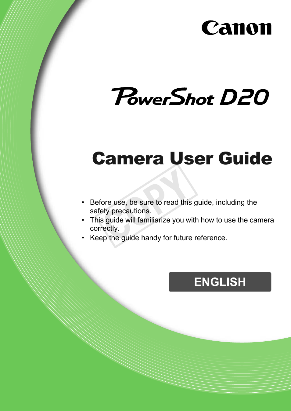 Canon PowerShot D20 User Manual | 218 pages