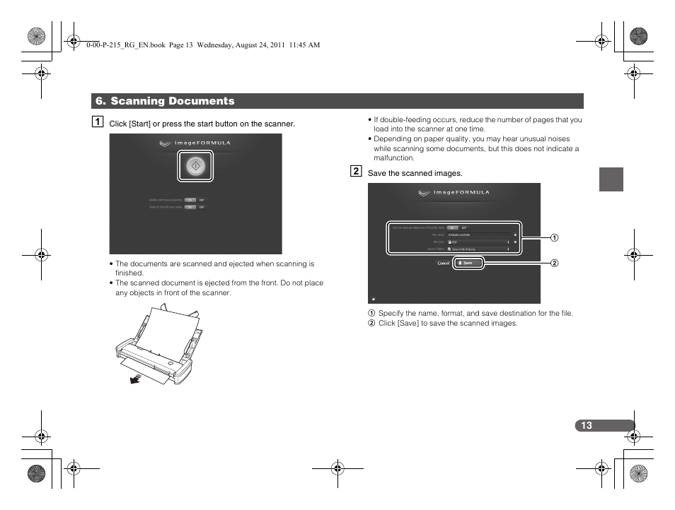 Canon imageFORMULA P-215 Scan-tini Personal Document Scanner User Manual | Page 14 / 55