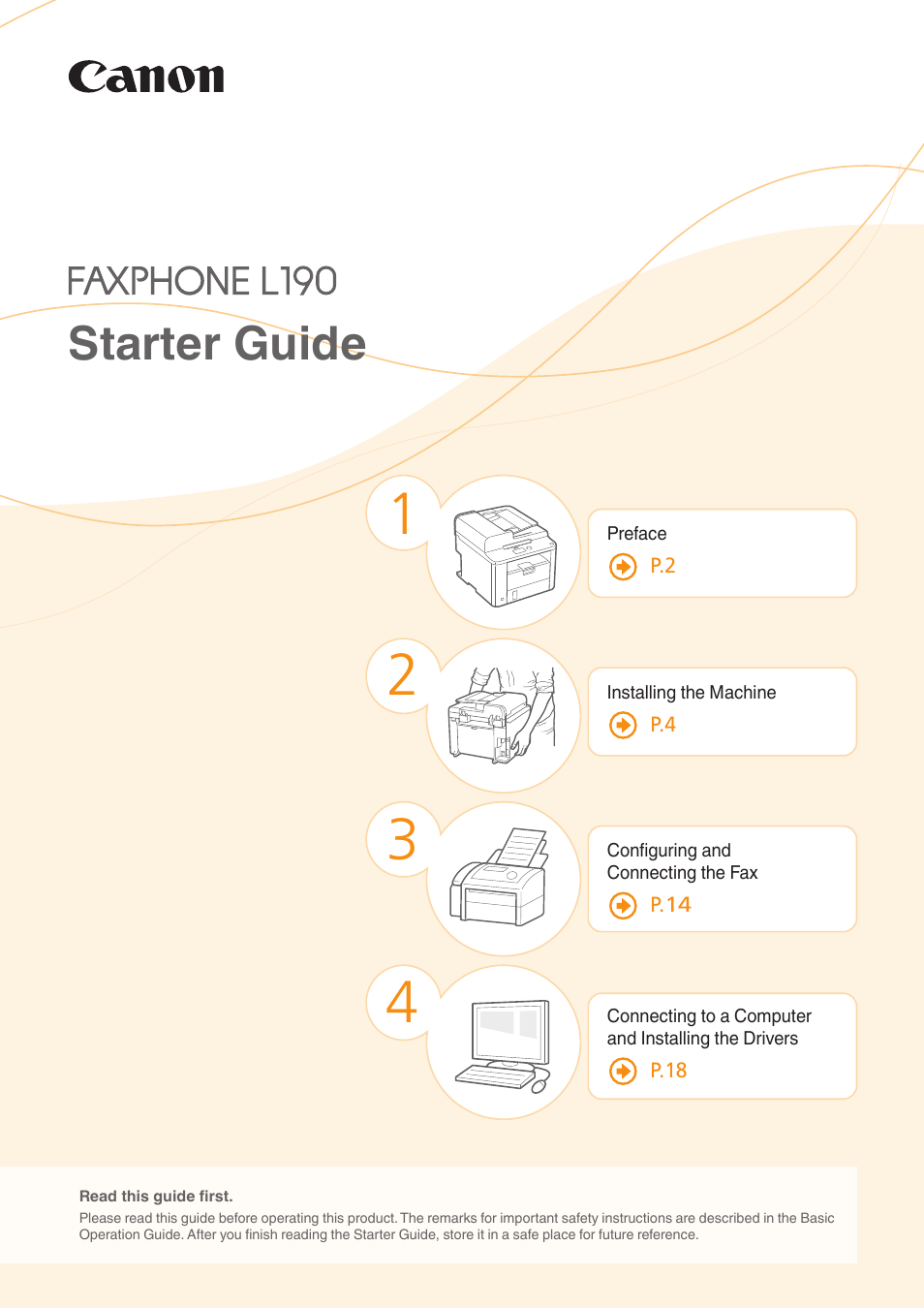 Canon FAXPHONE L190 User Manual | 28 pages