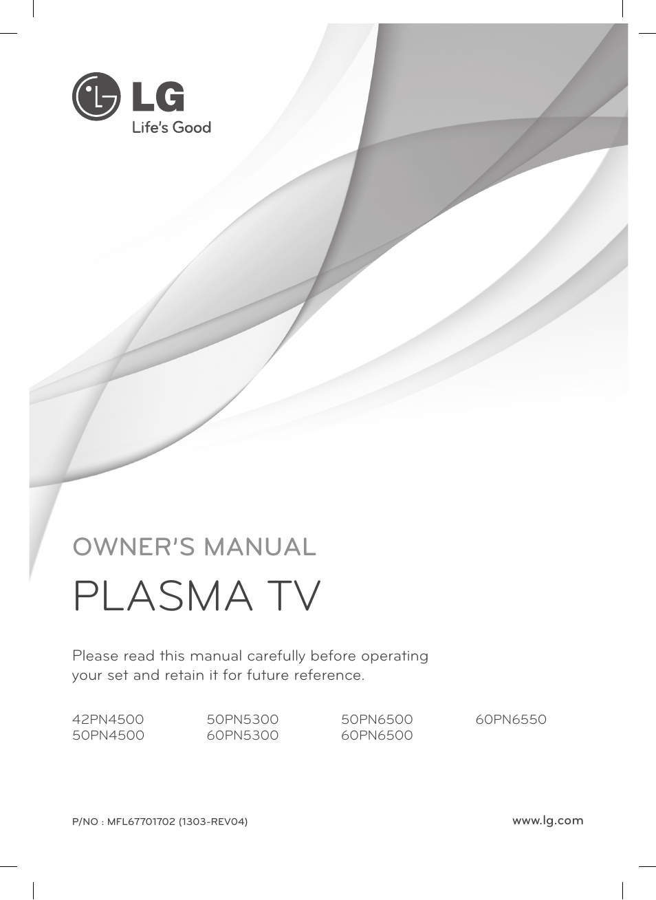 LG 50PN4500 User Manual | 44 pages