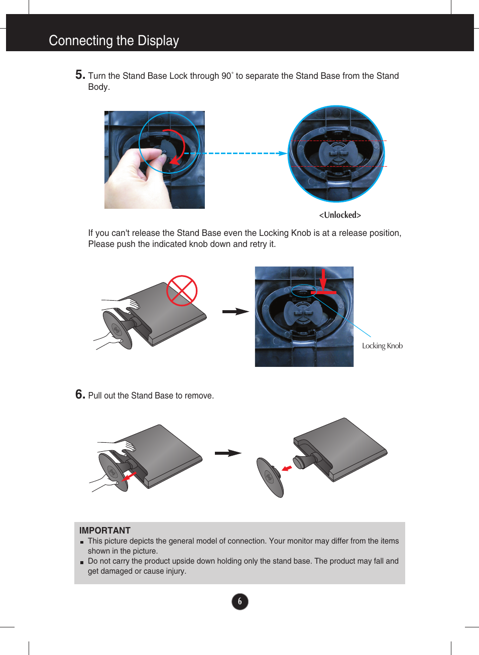 Connecting the display | LG W2043TE-PF User Manual | Page 7 / 34
