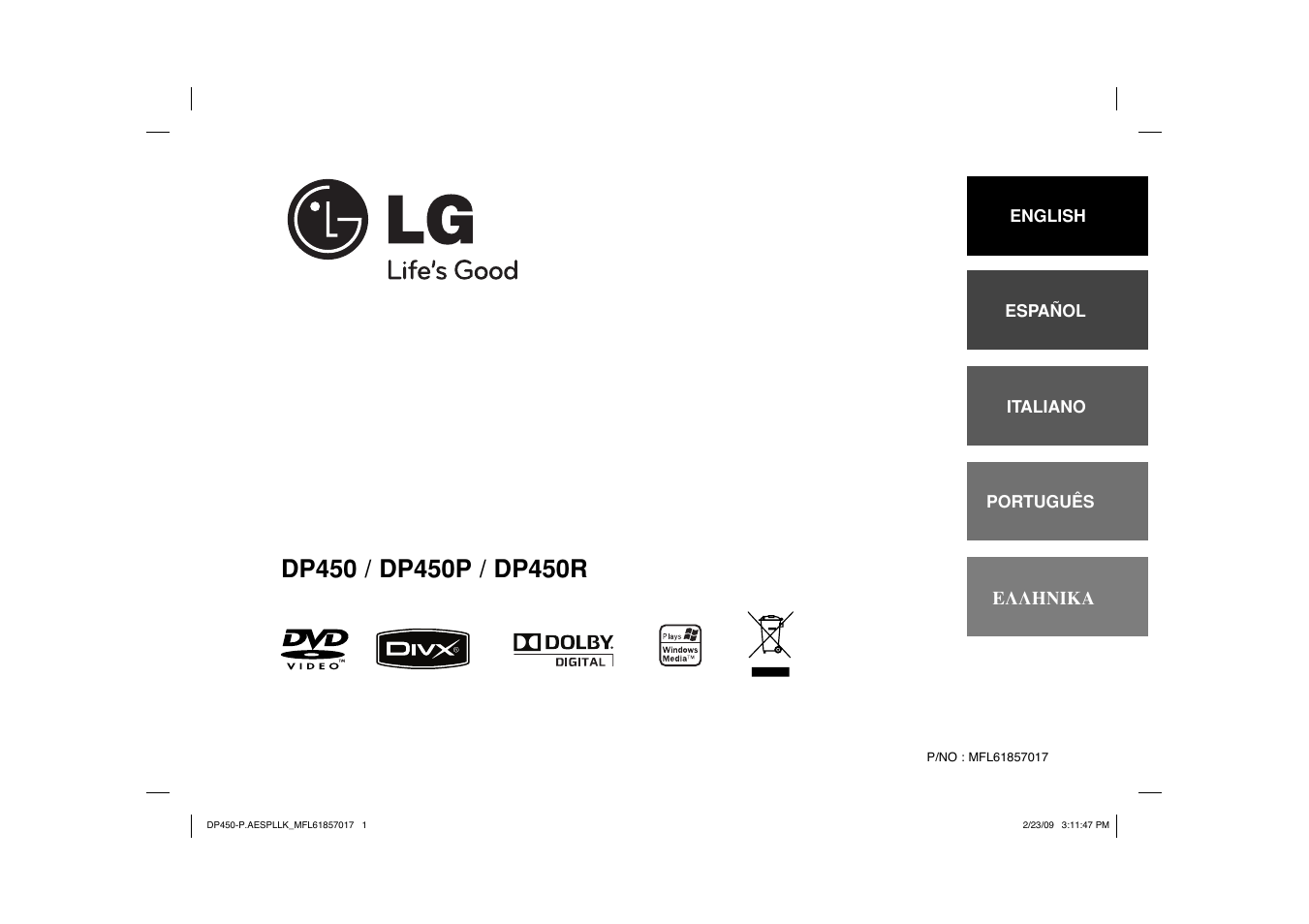 LG DP450 User Manual | 70 pages
