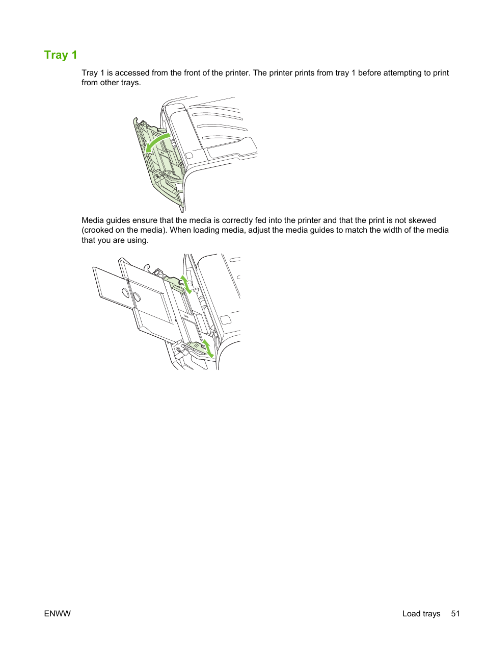 Tray 1 | HP LaserJet P2055dn User Manual | Page 63 / 176