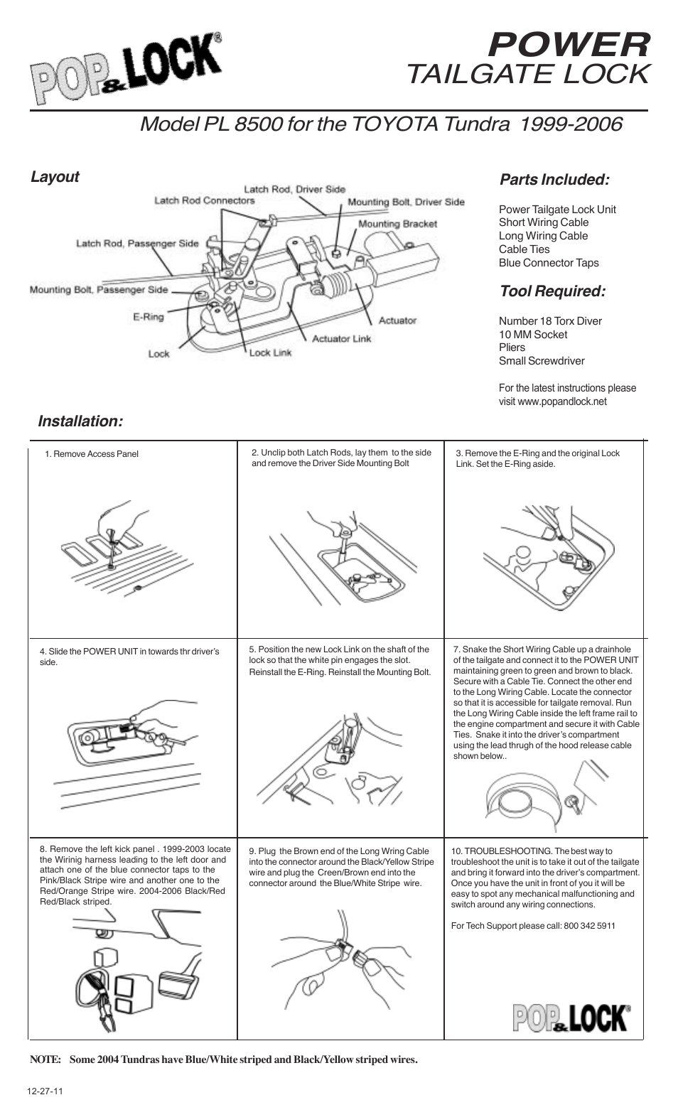 Pop & Lock PL8500 User Manual | 2 pages