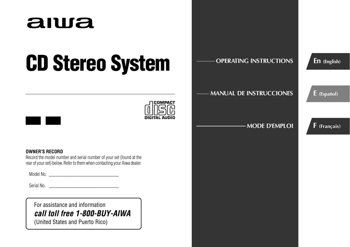 Aiwa NSX-D70 User Manual | 22 pages