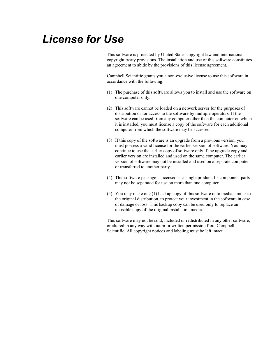 License for use | Campbell Scientific RTMC Web Server User Manual | Page 3 / 12