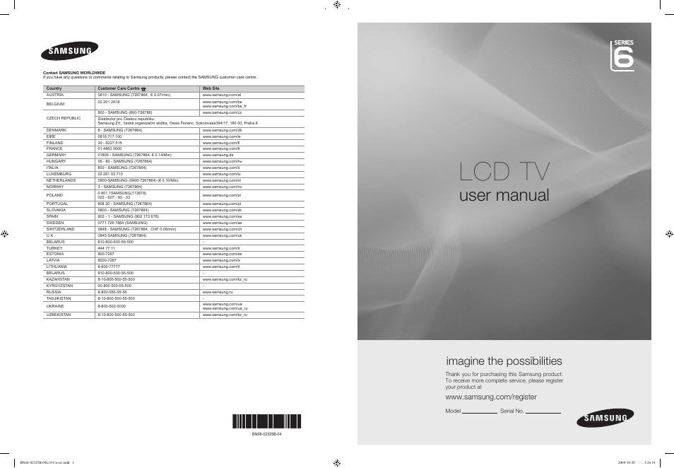Samsung LE37B650T2W User Manual | 680 pages