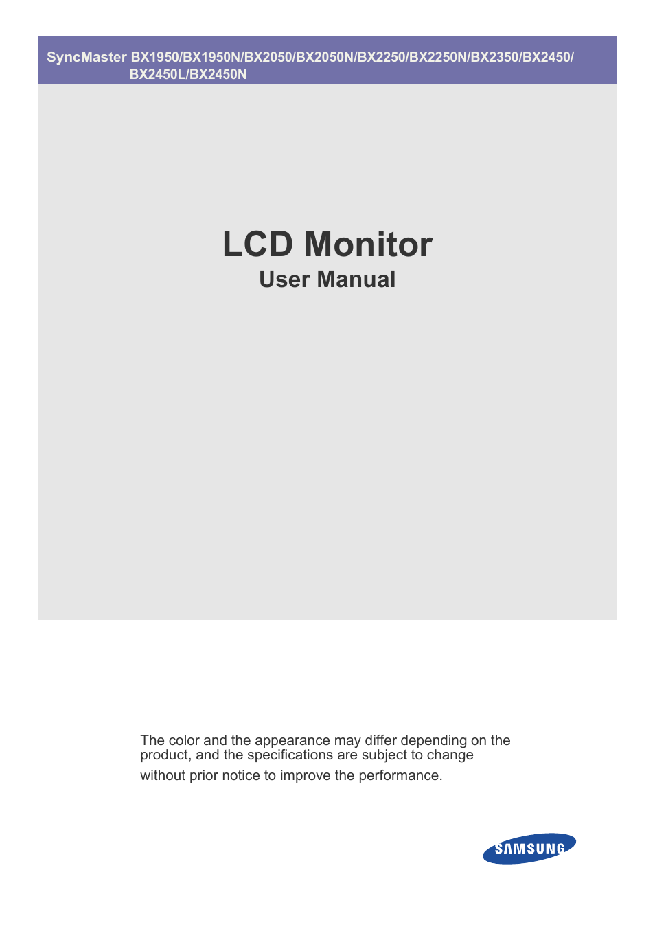 Samsung LS24B5HVFH-ZA User Manual | 77 pages
