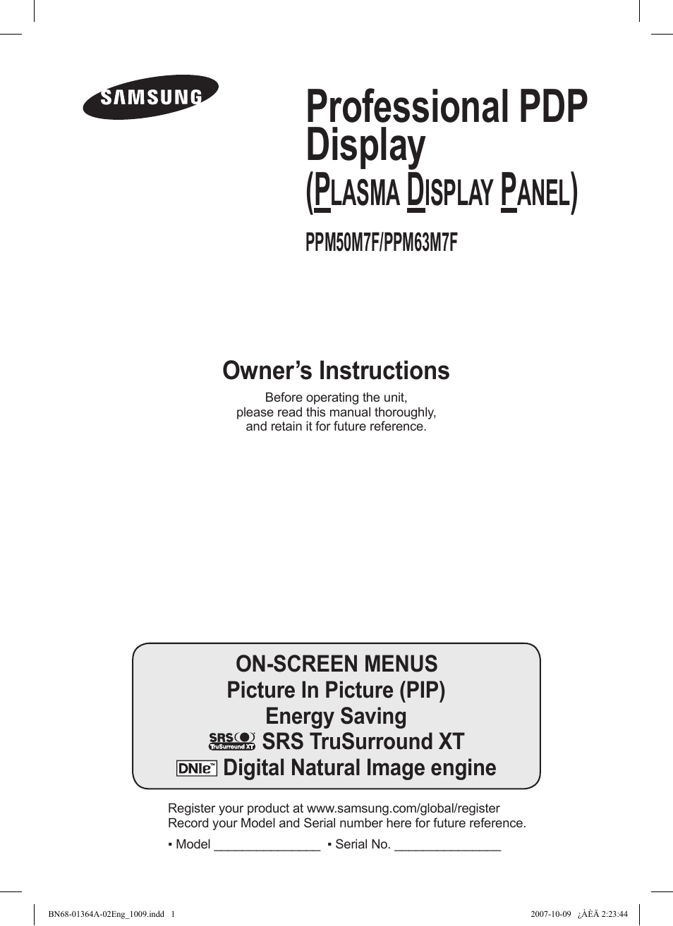 Samsung LS57BPHNBG-ZA User Manual | 40 pages