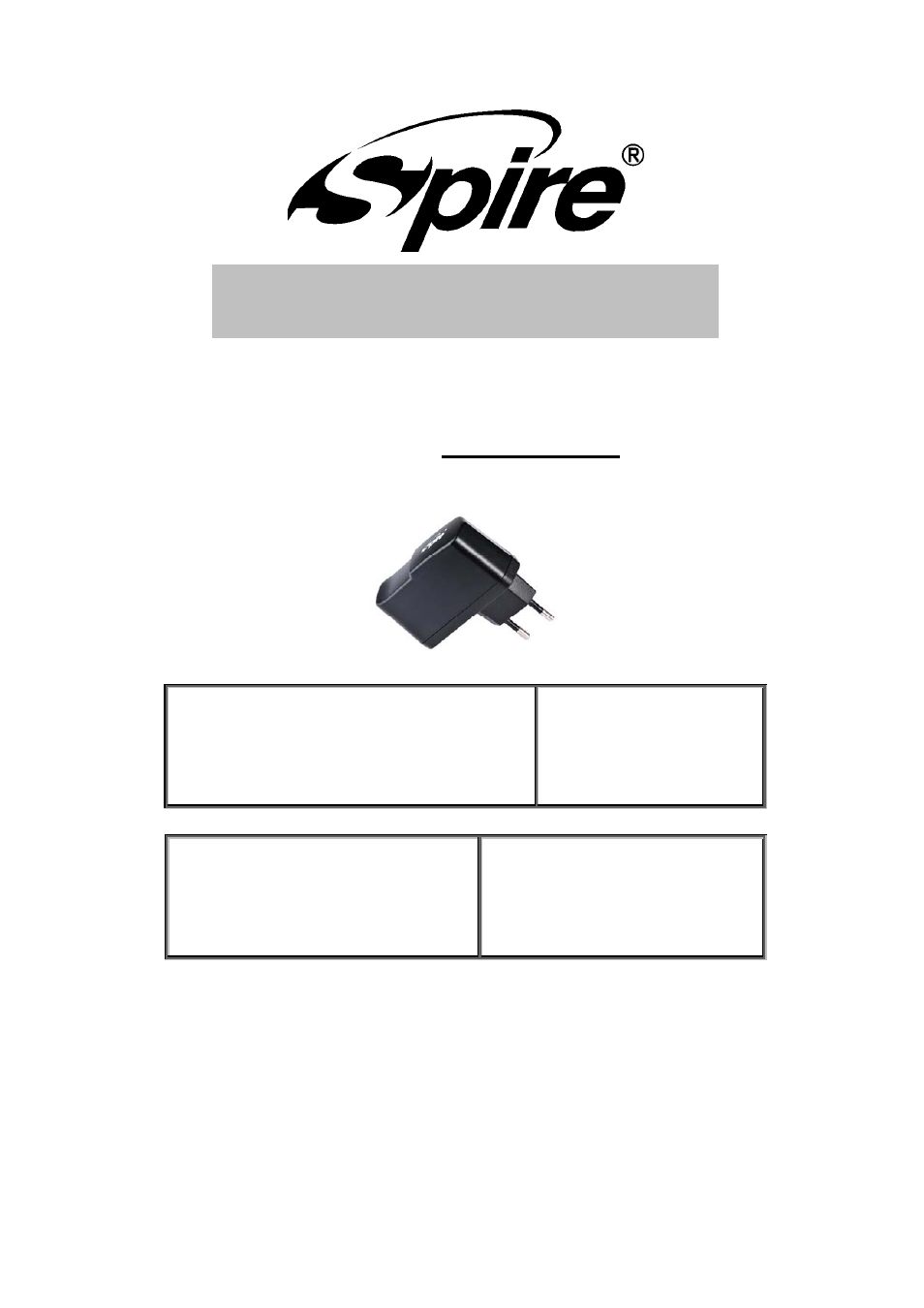 Spire CHARGER 511 / SP-AD-511BK-EU User Manual | 7 pages