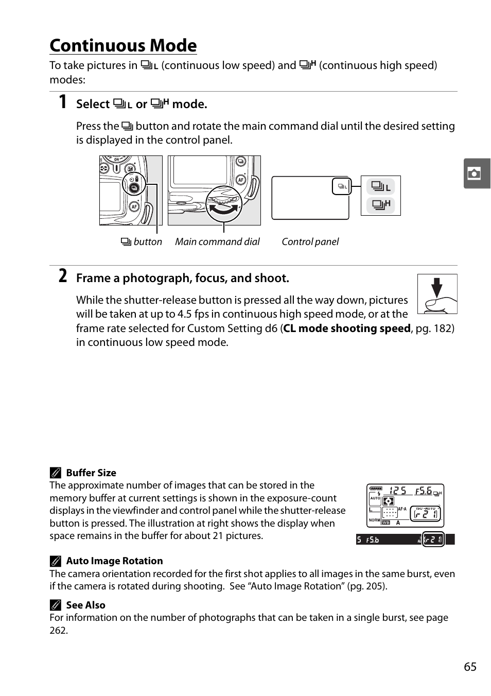 Continuous mode | Nikon D90 User Manual | Page 85 / 300