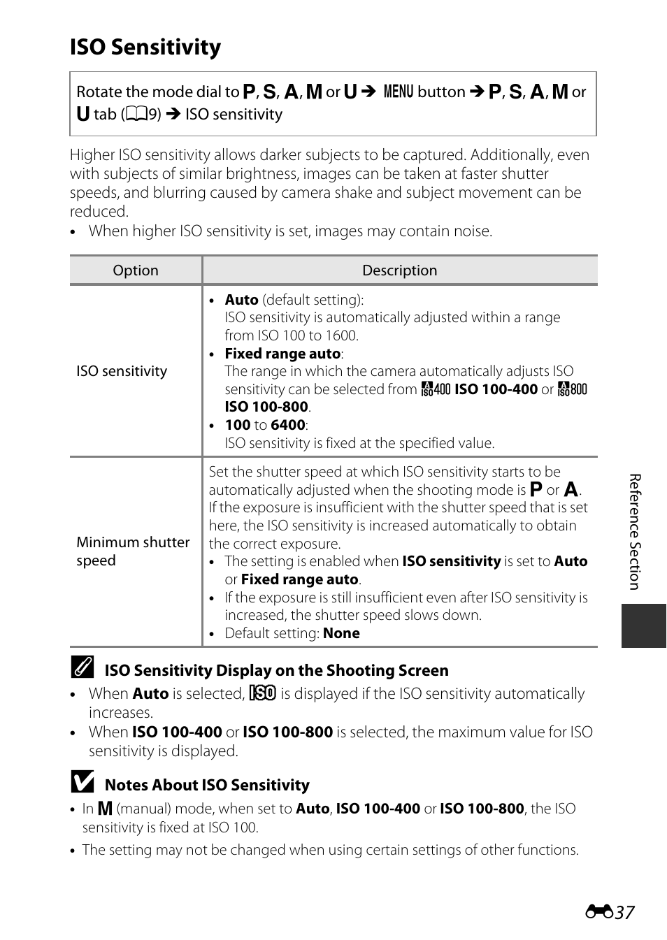 Iso sensitivity | Nikon P530 User Manual | Page 153 / 226