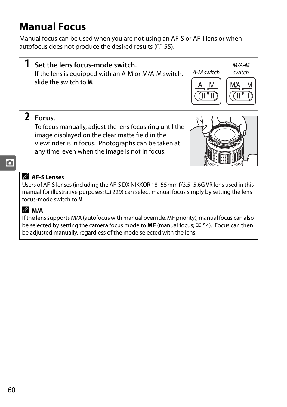Manual focus | Nikon D5000 User Manual | Page 78 / 256