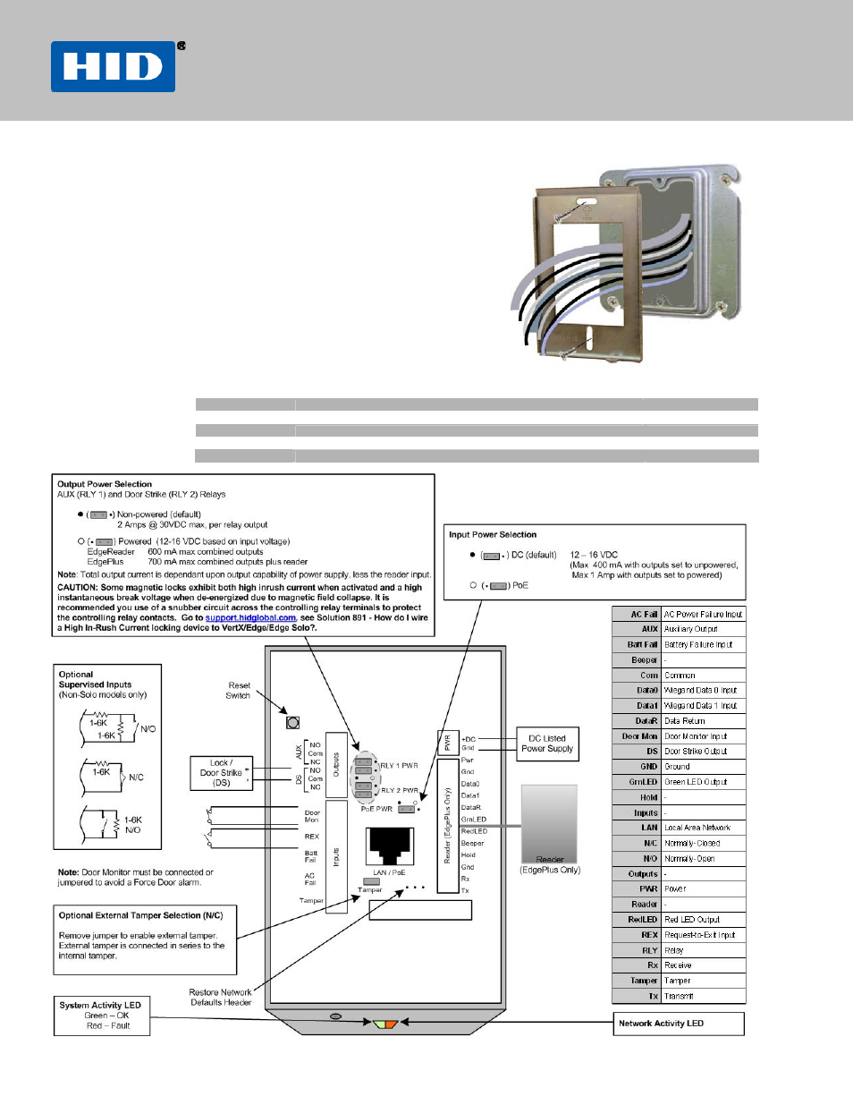 HID EDGE Reader Installation Guide User Manual | 2 pages