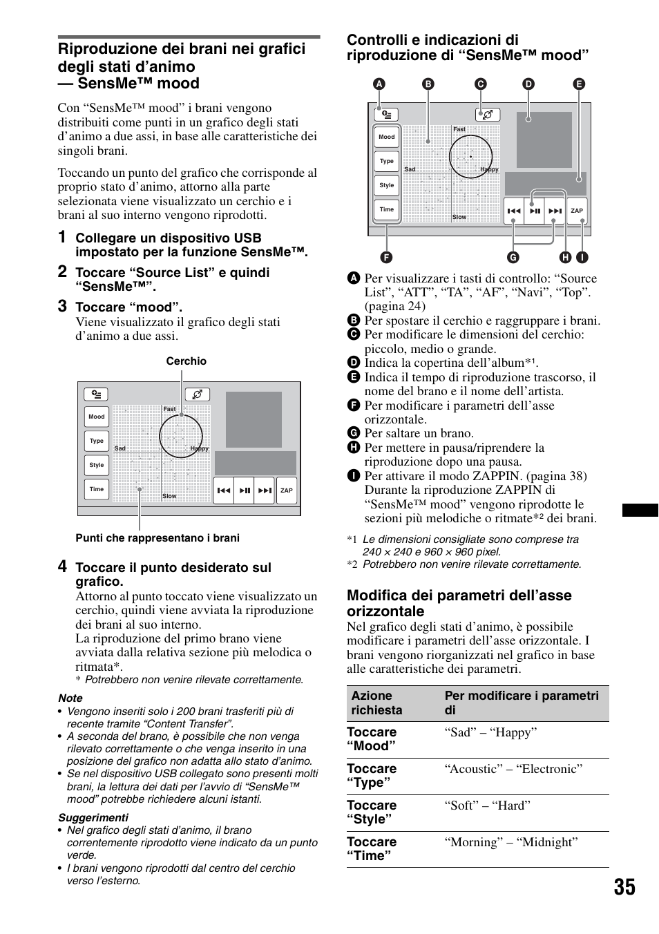 Modifica dei parametri dell’asse orizzontale | Sony XNV-660BT User Manual | Page 193 / 248