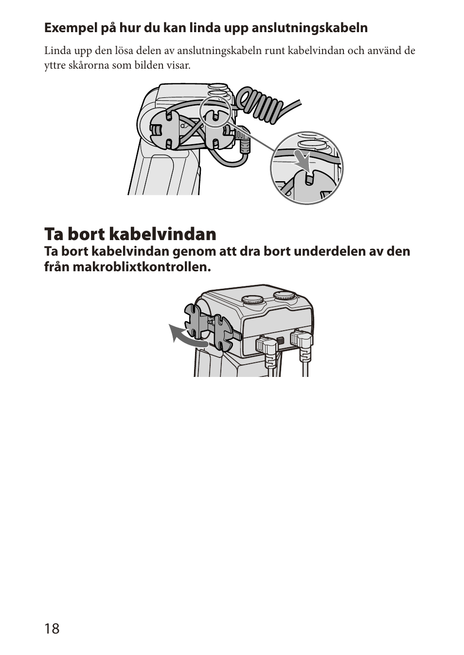 Ta bort kabelvindan | Sony HVL-MT24AM User Manual | Page 194 / 294