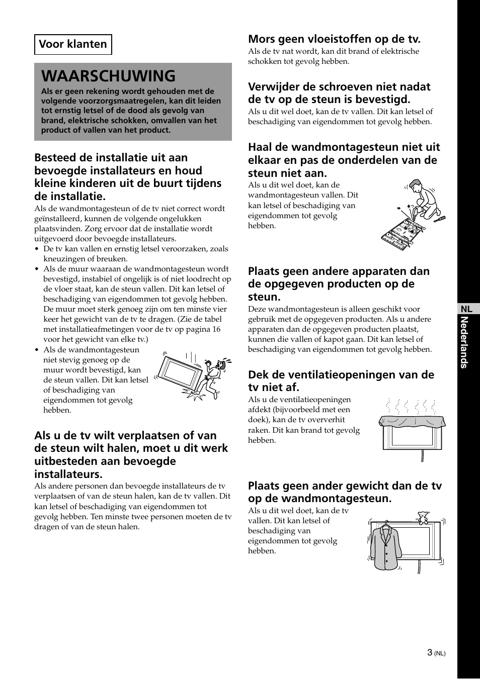 Waarschuwing | Sony KLV-32U100M User Manual | Page 67 / 100