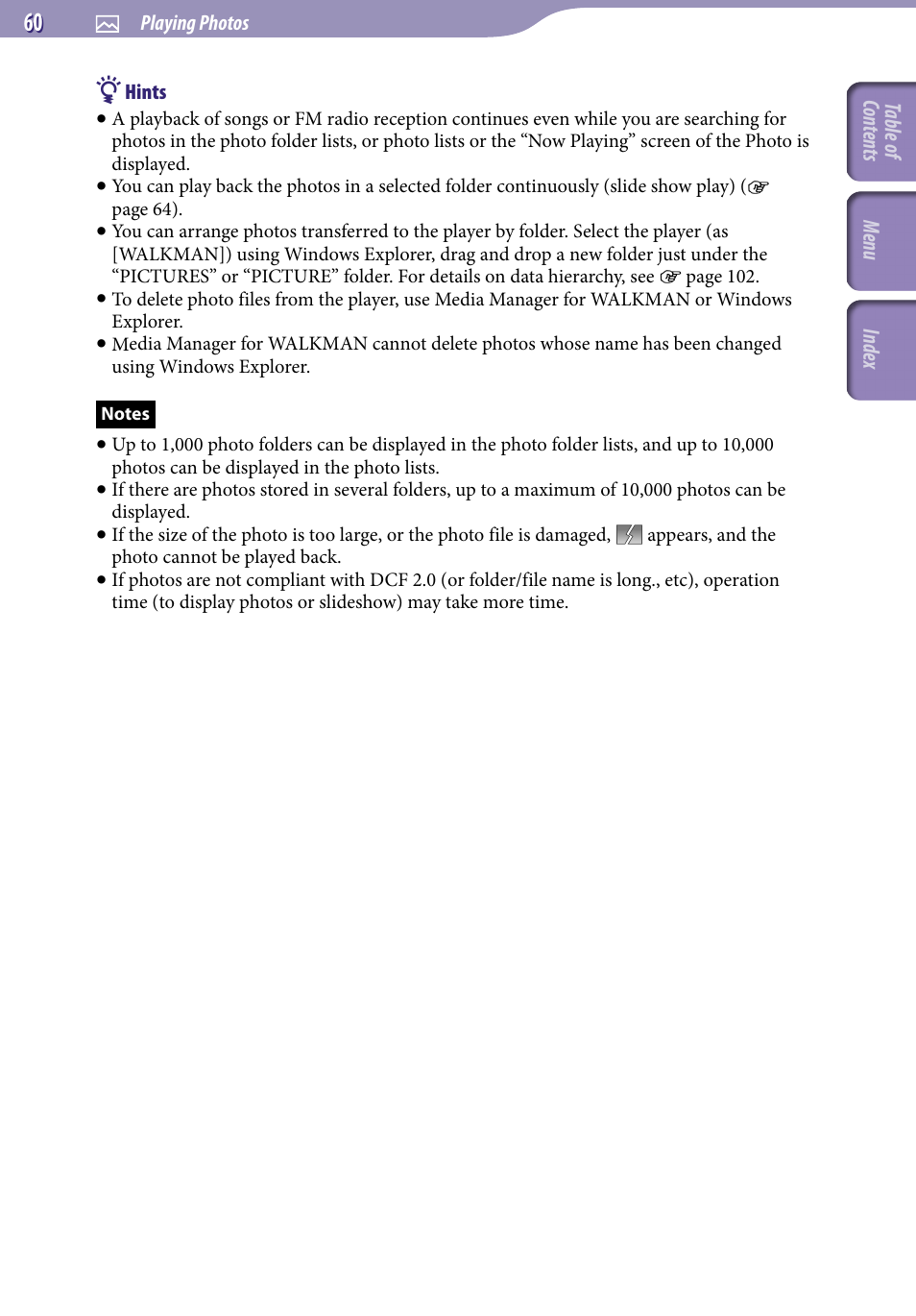 Sony NWZ-S716FSNC User Manual | Page 60 / 140