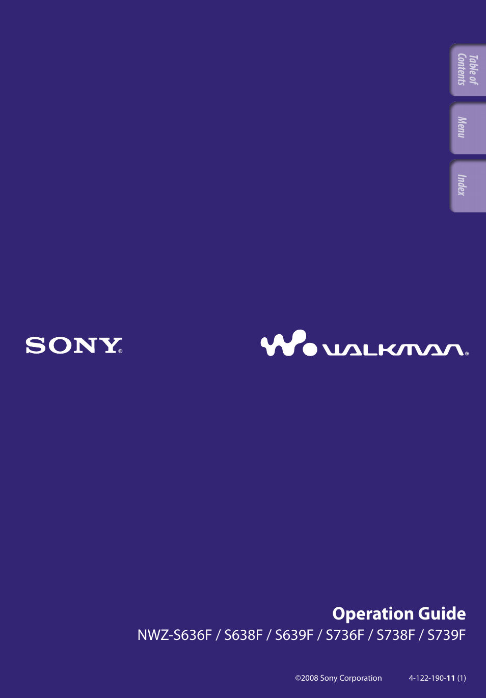 Sony NWZ-S738FBNC User Manual | 166 pages