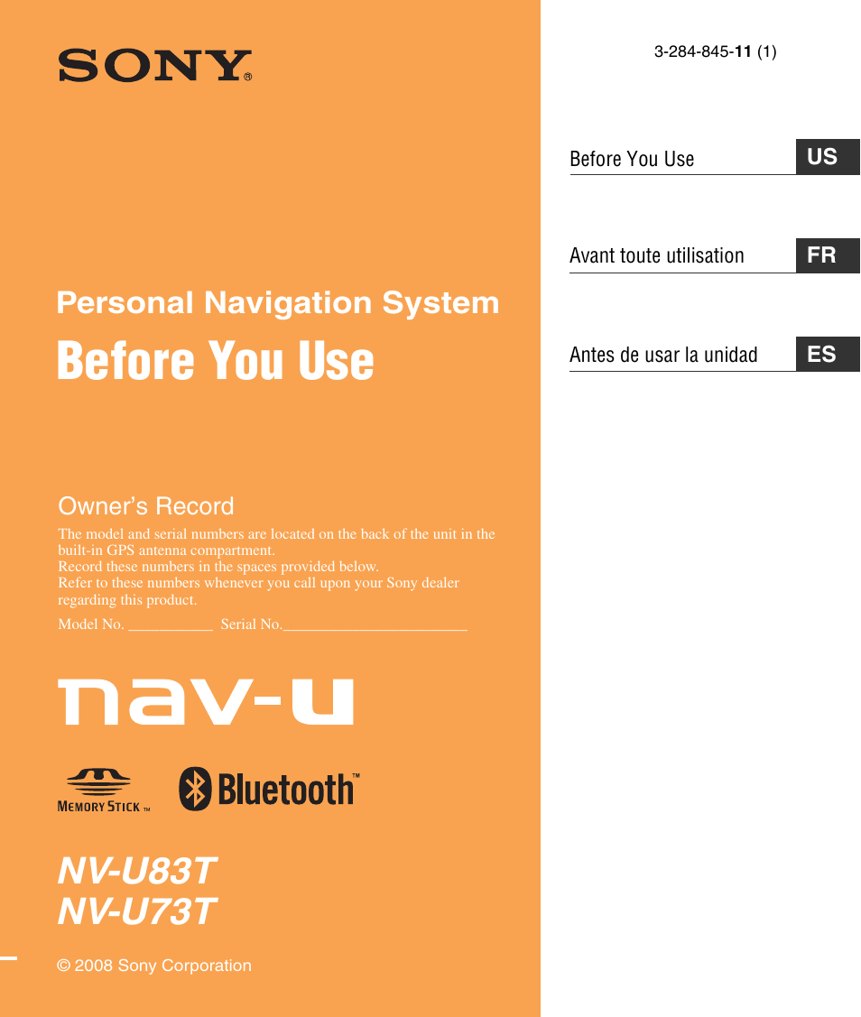 Sony NV-U83T User Manual | 48 pages
