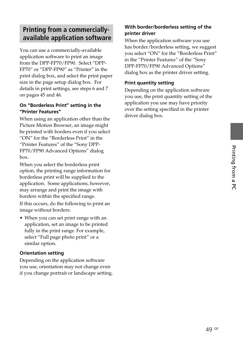 Sony DPP-FP70 User Manual | Page 49 / 84