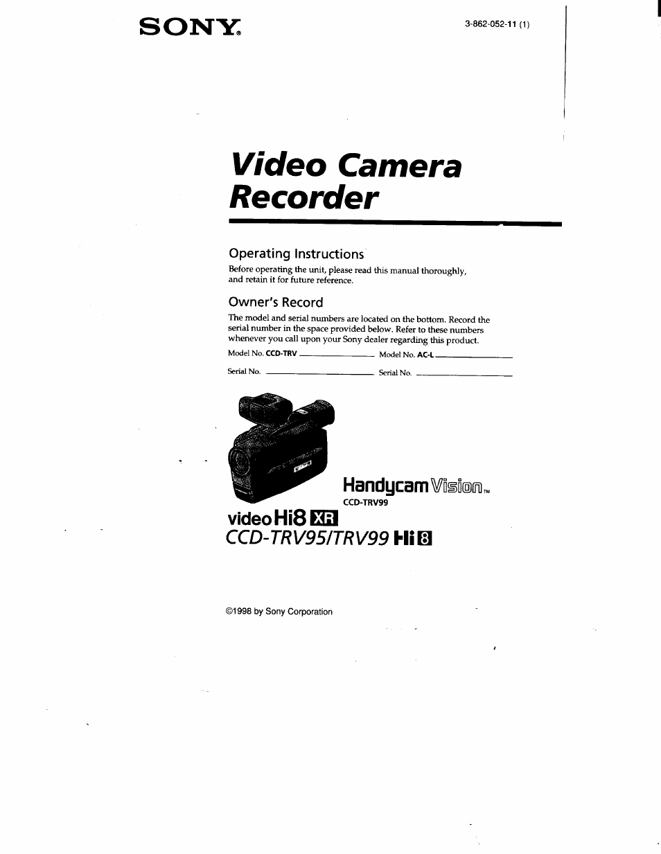 Sony CCD-TRV95 User Manual | 110 pages