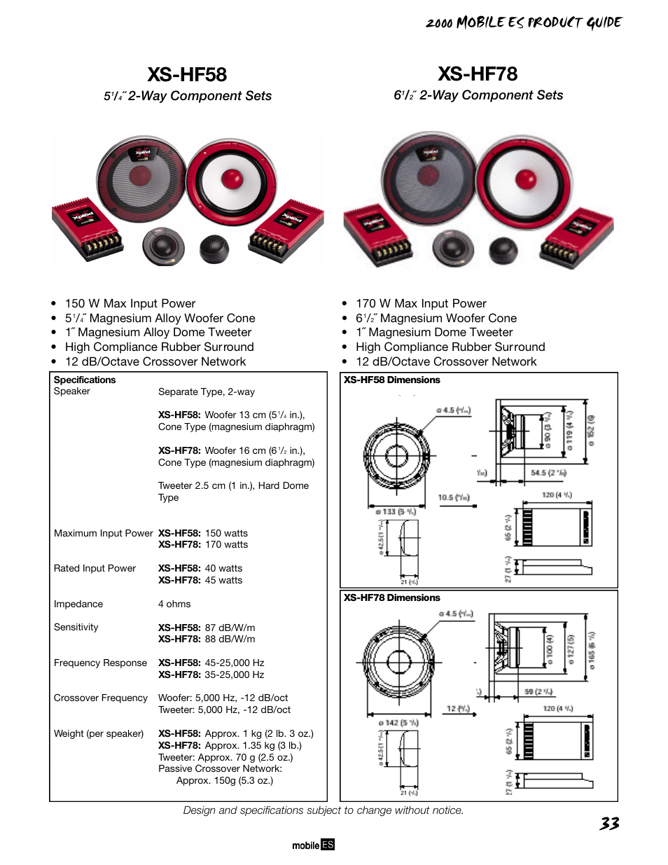 Sony XS-HF78 User Manual | 1 page