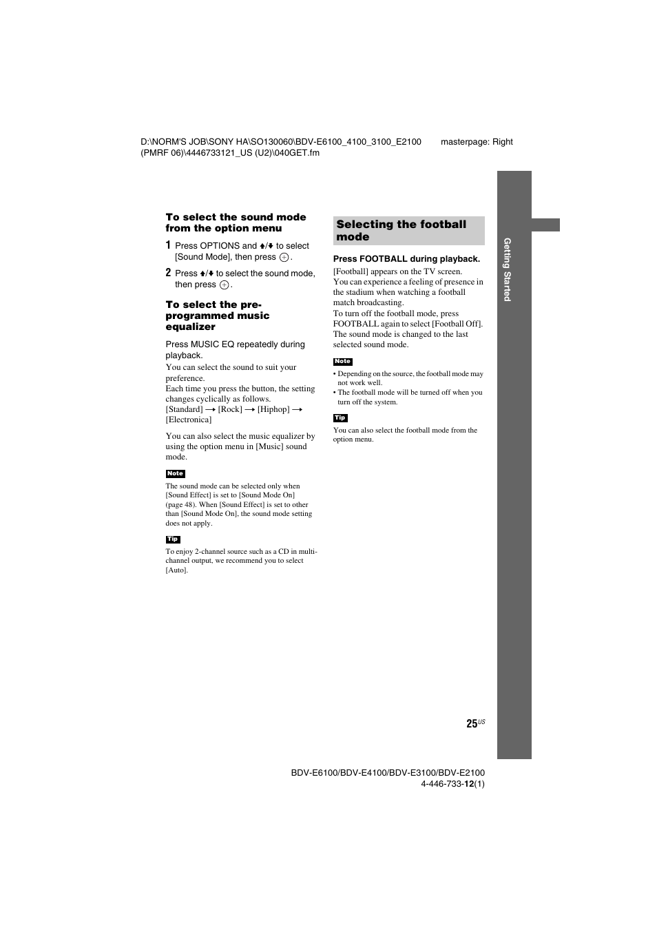 Sony BDV-E2100 User Manual | Page 25 / 72