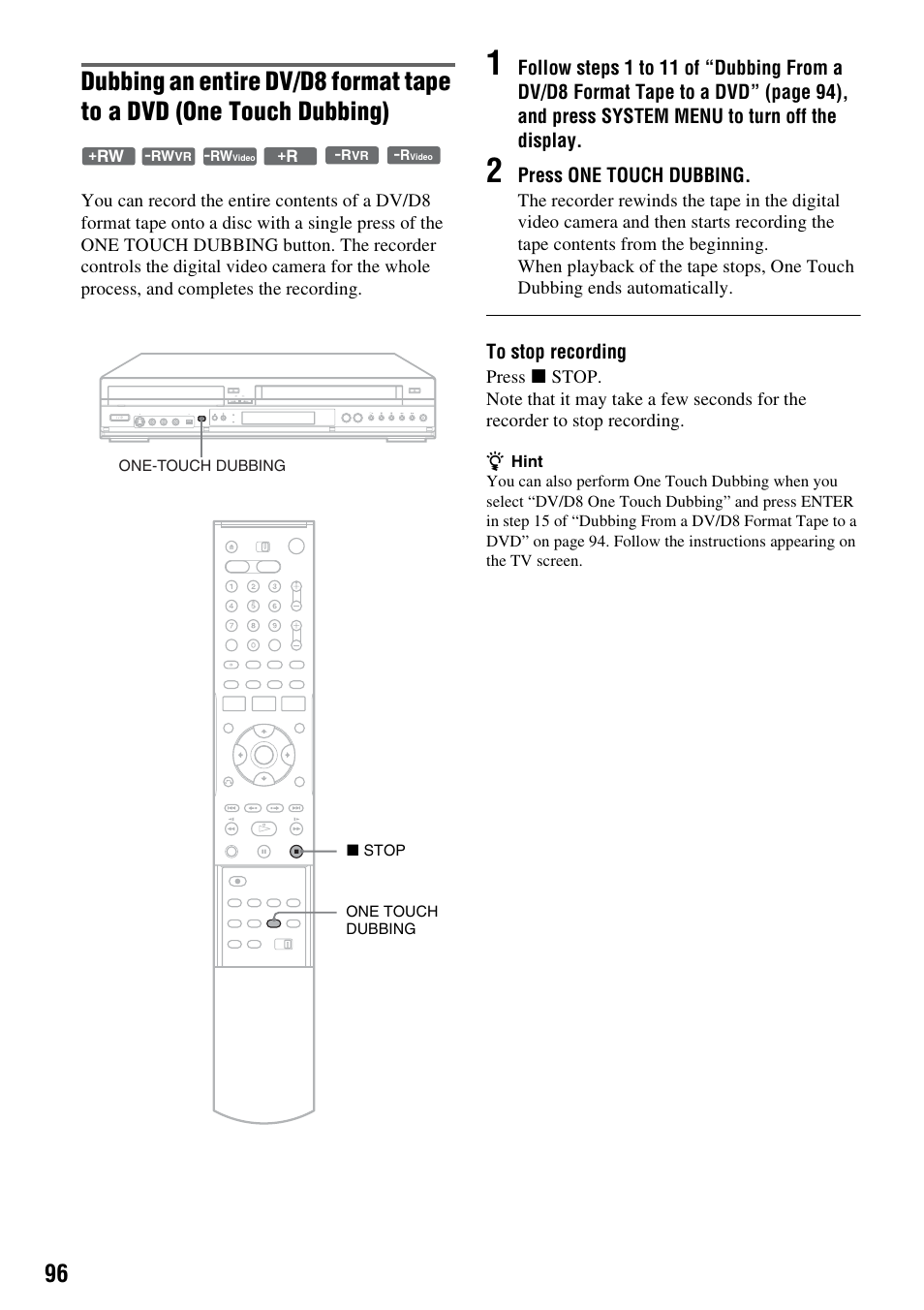 Sony RDR-VX521 User Manual | Page 96 / 132