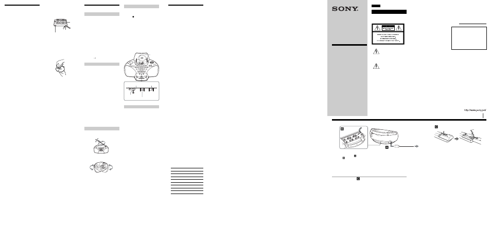 Sony CFD-S550 User Manual | 2 pages