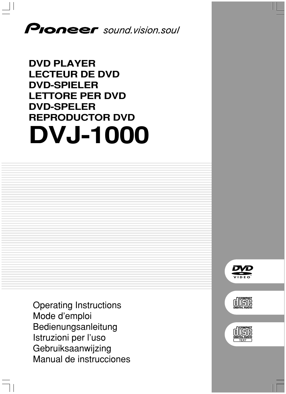 Pioneer DVJ-1000 User Manual | 319 pages