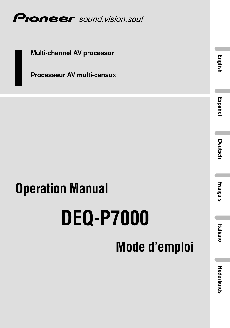 Pioneer DEQ-P7000 User Manual | 112 pages