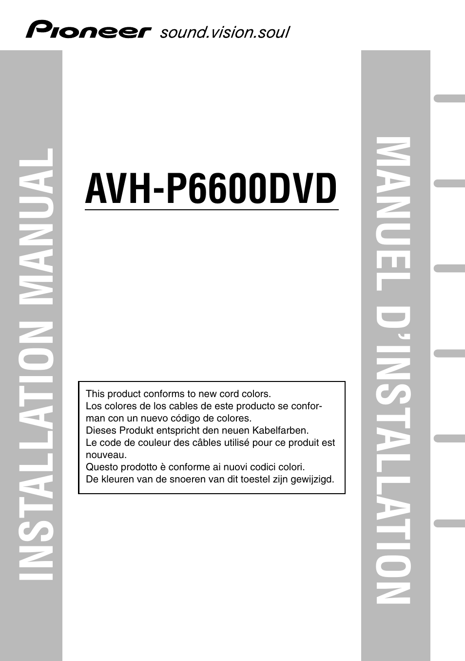 Pioneer AVH-P6600DVD User Manual | 85 pages