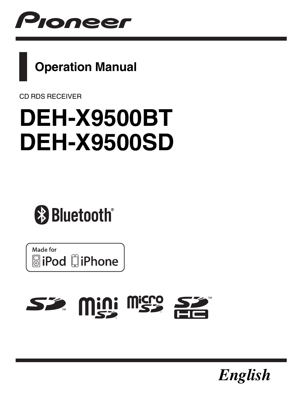 Pioneer DEH-X9500BT User Manual | 40 pages