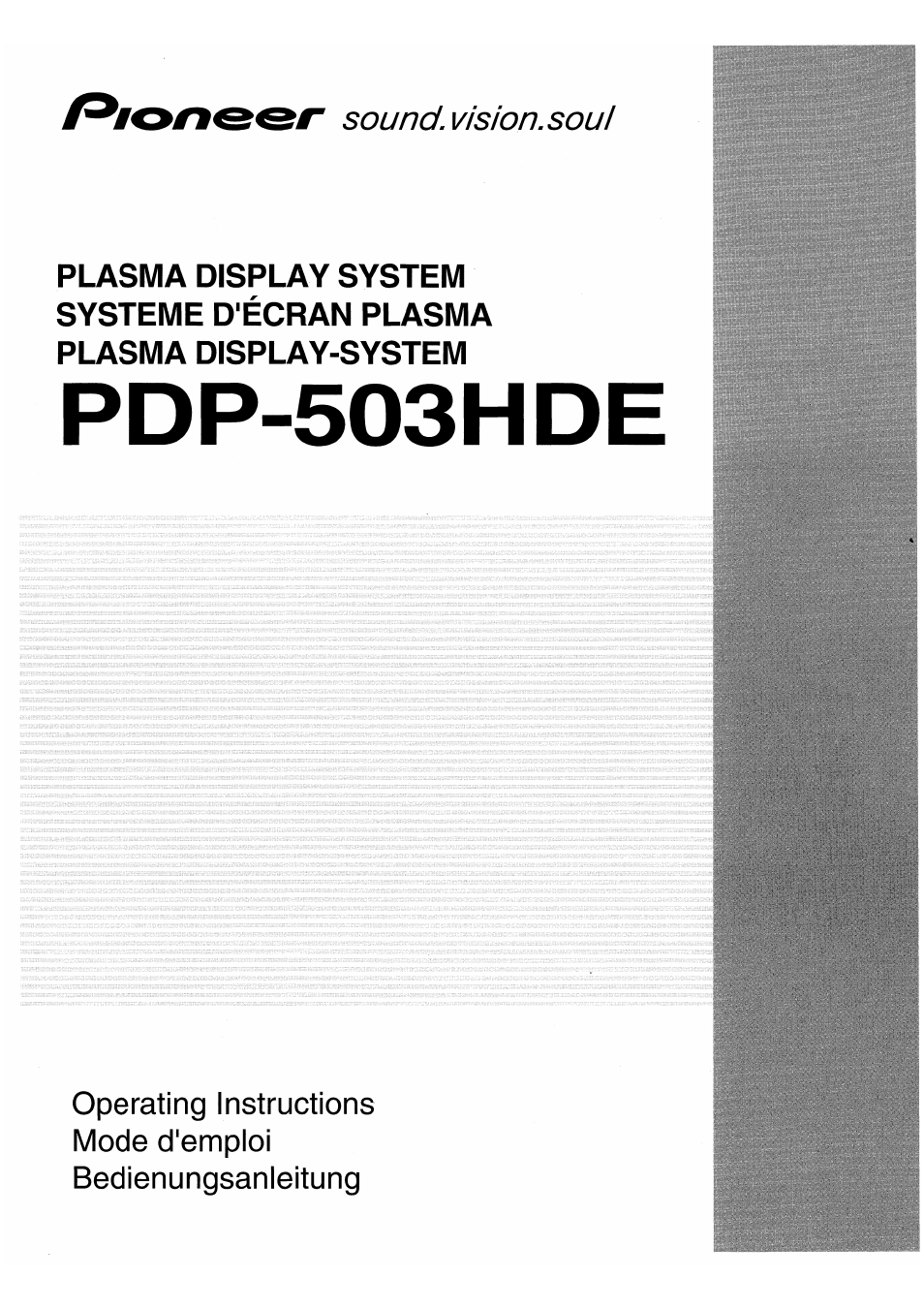Pioneer PDP-503HDE User Manual | 196 pages