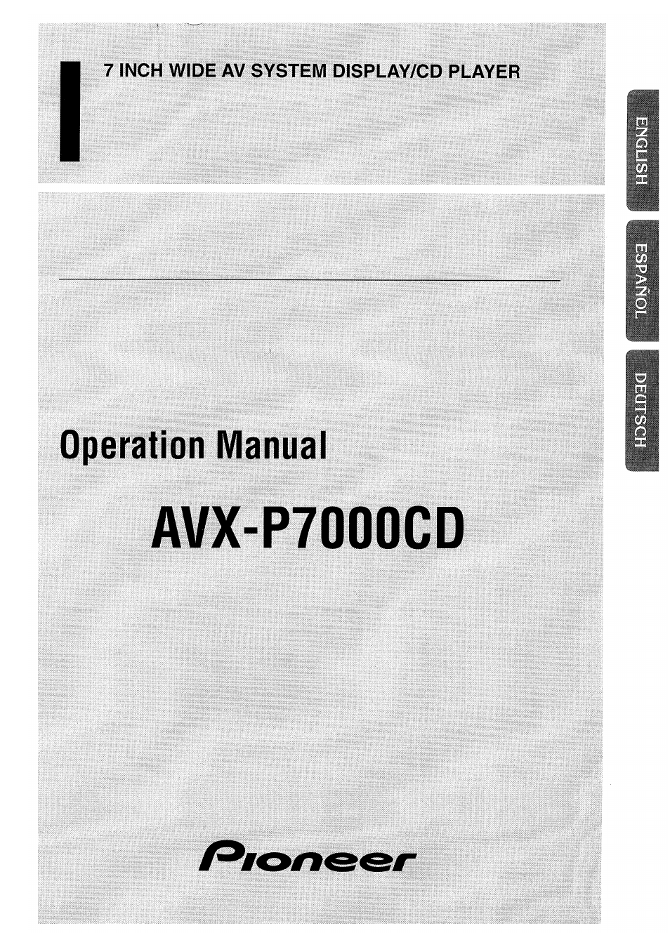 Pioneer AVX-P7000CD User Manual | 80 pages
