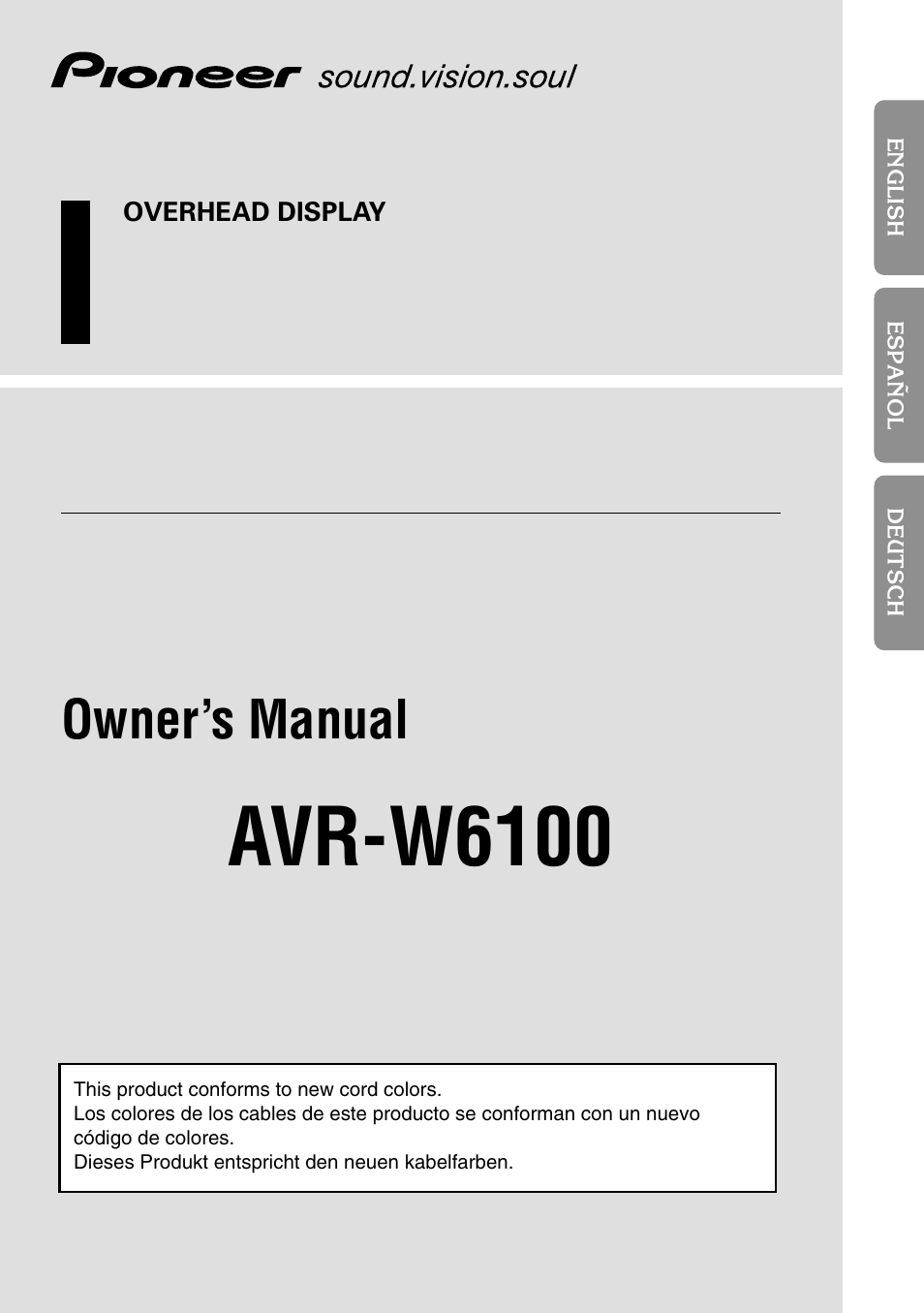 Pioneer AVR-W6100 User Manual | 104 pages