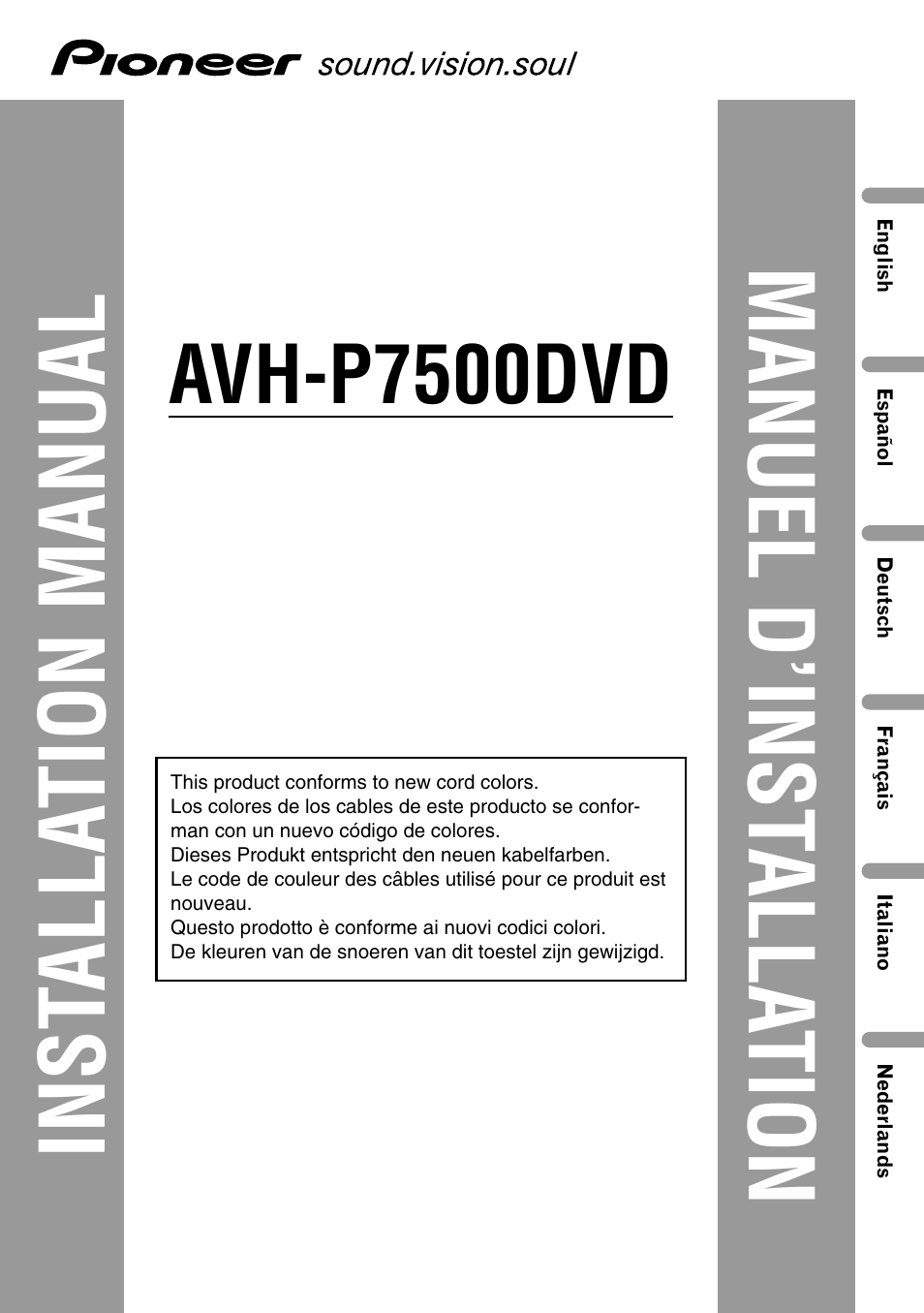 Pioneer AVH-P7500DVD User Manual | 100 pages
