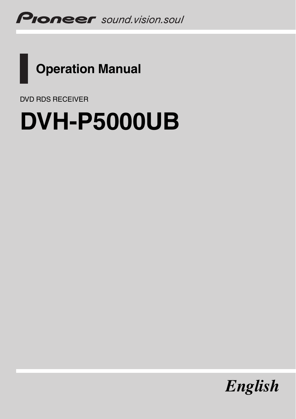 Pioneer DVH-P5000UB User Manual | 96 pages