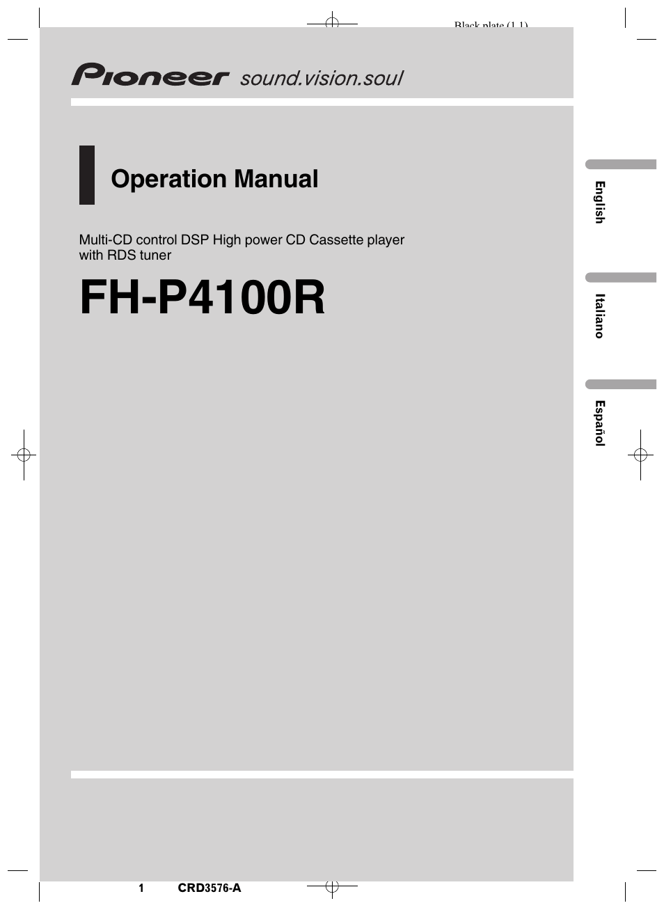 Pioneer FH-P4100R User Manual | 168 pages