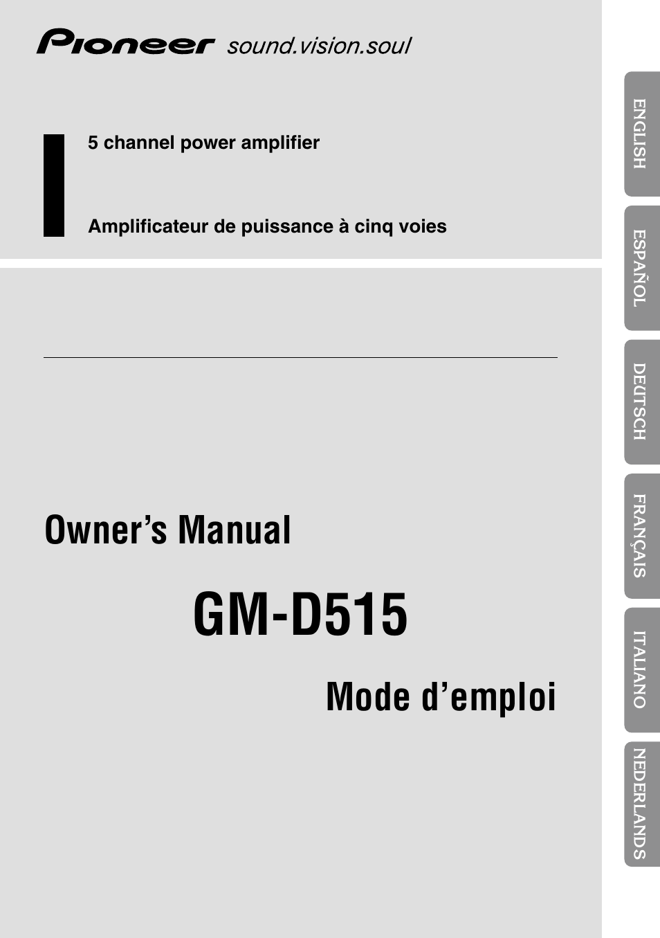 Pioneer GM-D515 User Manual | 74 pages