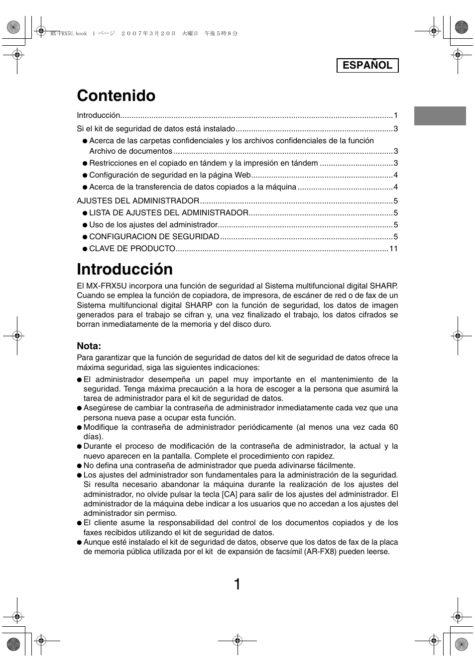 Sharp Funkcja identyfikacji użytkownika User Manual | Page 15 / 184