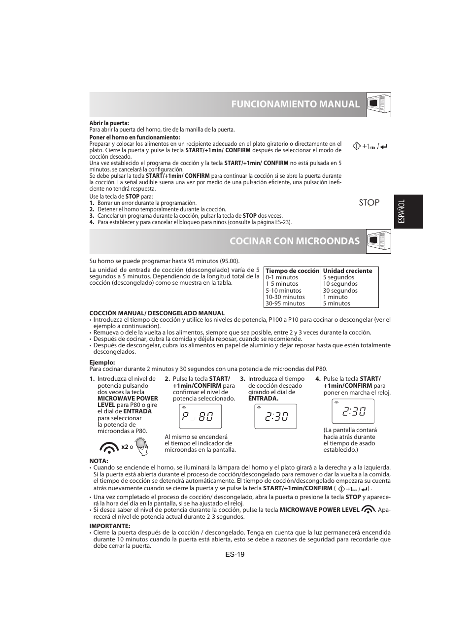 Cocinar con microondas funcionamiento manual | Sharp R-842INE User Manual | Page 49 / 312