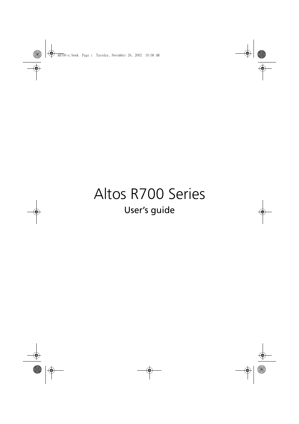Acer Altos R700 Series User Manual | 135 pages