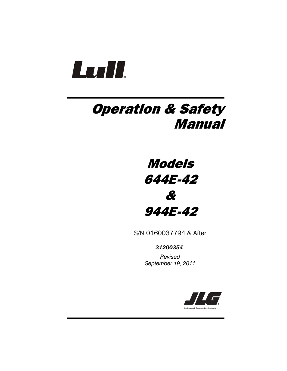 Lull 944E-42 Operation Manual User Manual | 150 pages