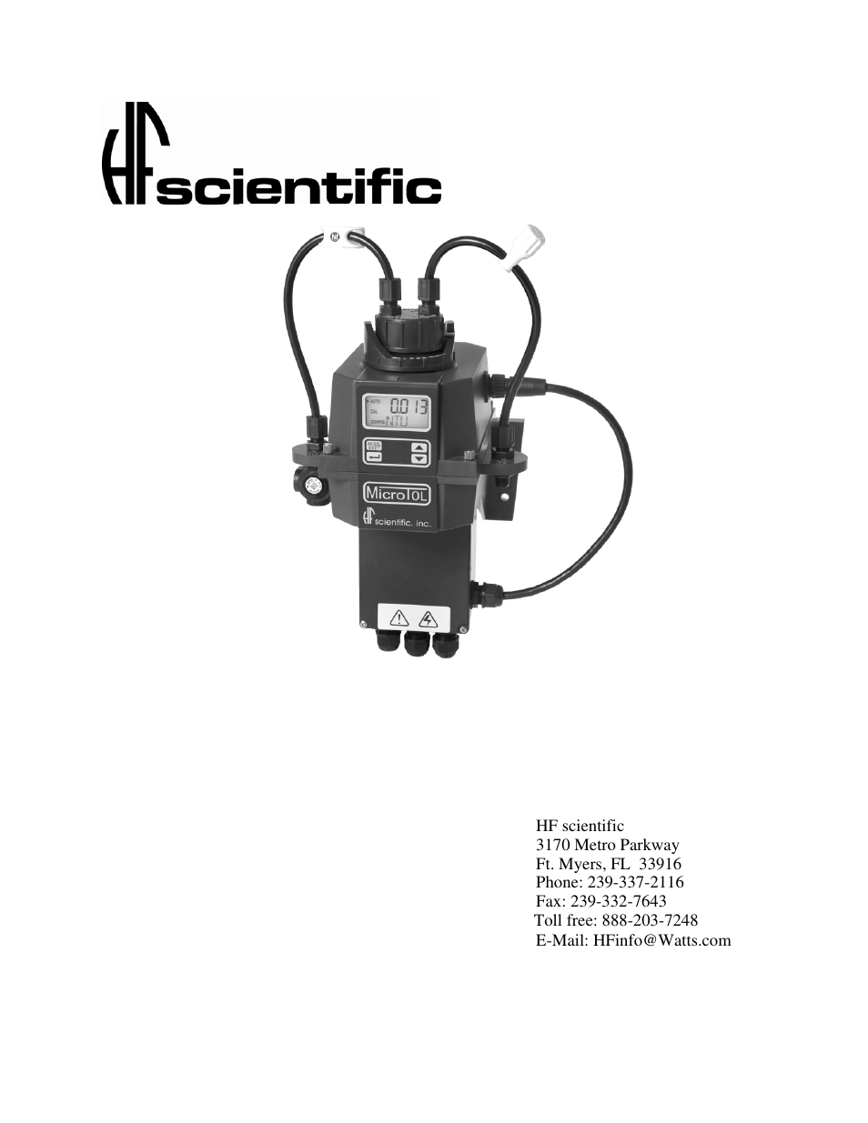 HF scientific MicroTOL Online Turbidimeter User Manual | 44 pages
