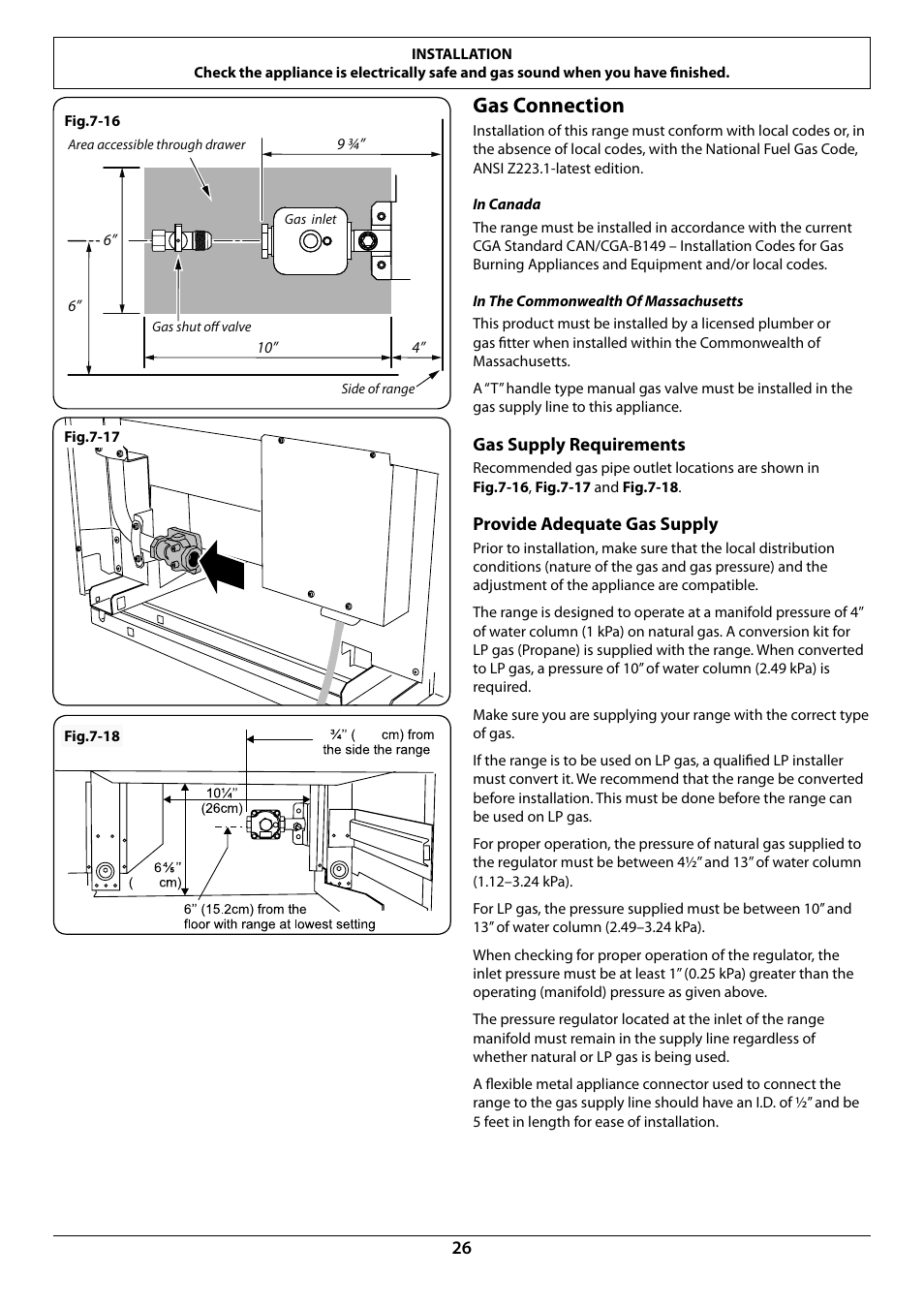 La Cornue CornuFé Series - Gas Connection User Manual | 5 pages