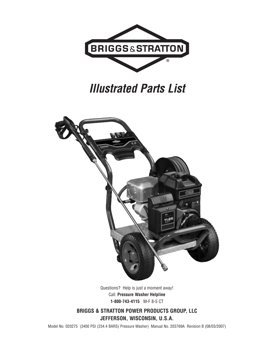 Briggs & Stratton 20275 User Manual | 3 pages