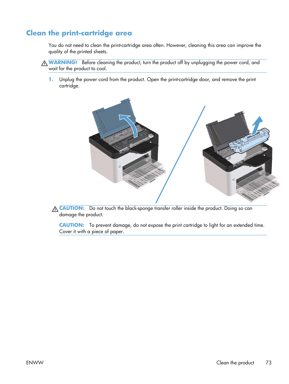 Clean the print-cartridge area | HP Laserjet p1606dn User Manual | Page 85 / 152