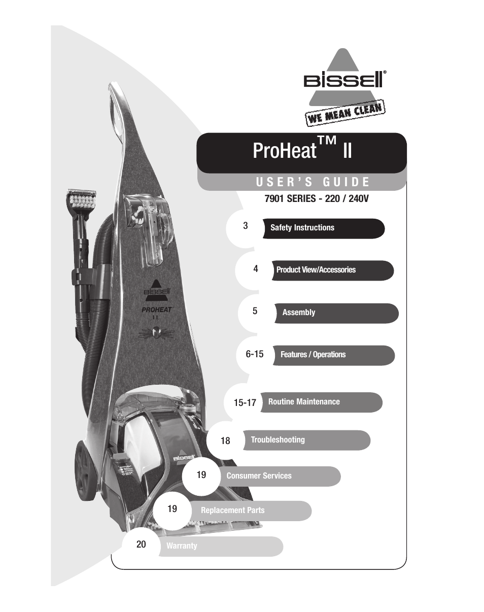 Bissell 7901J User Manual | 20 pages
